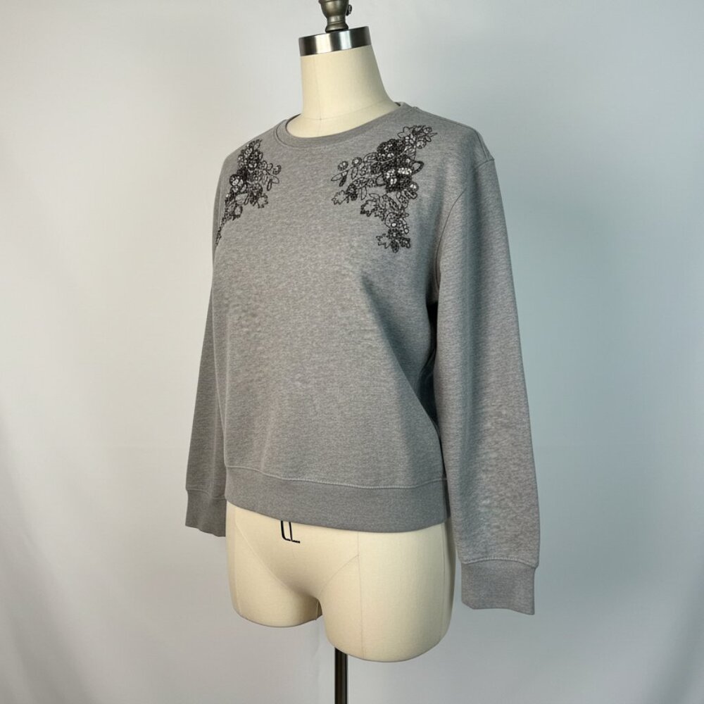 Express Grey Embellished Sweater 100% Cotton Women's Large